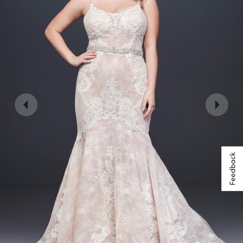 Galina Signature Mermaid Wedding Dress Ivory/Nude Size 18W NWT New